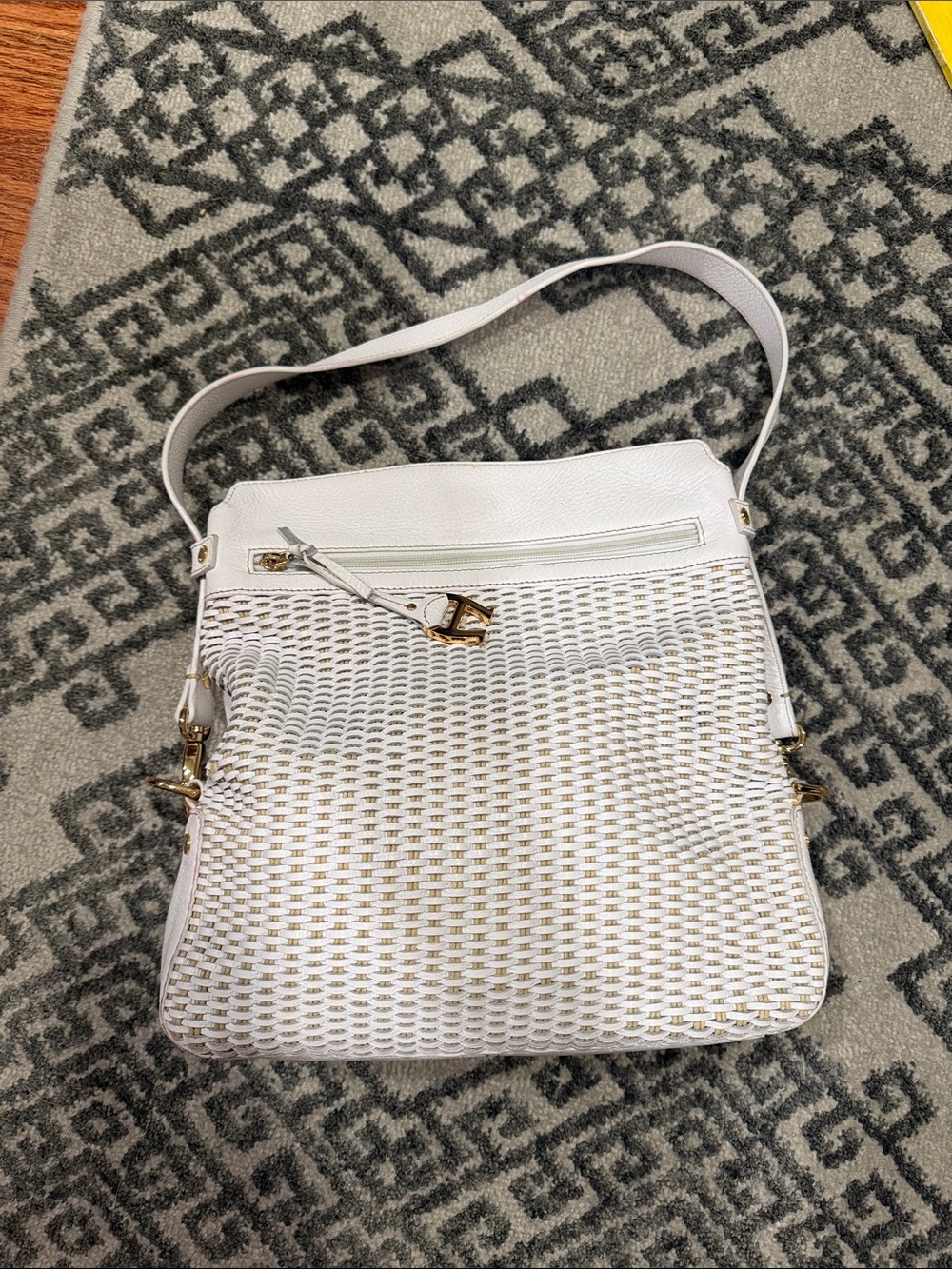 Etienne Aigner leather mesh shoulder bag